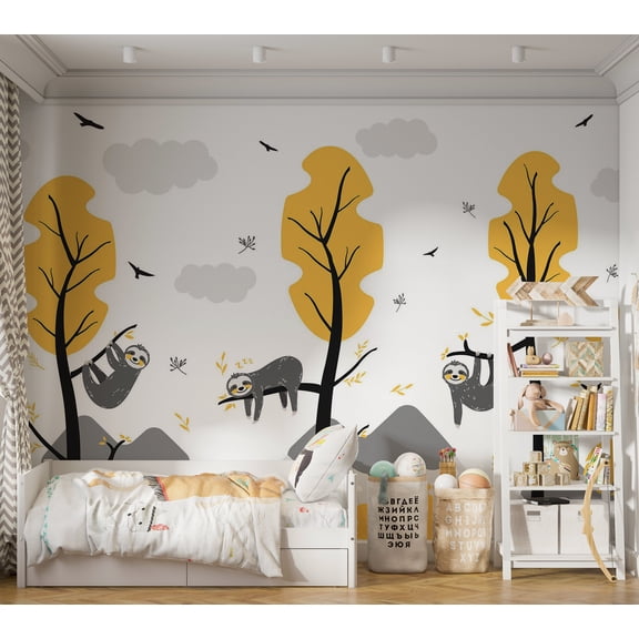 Kids Wallpaper Wall Mural - Cute Sloths