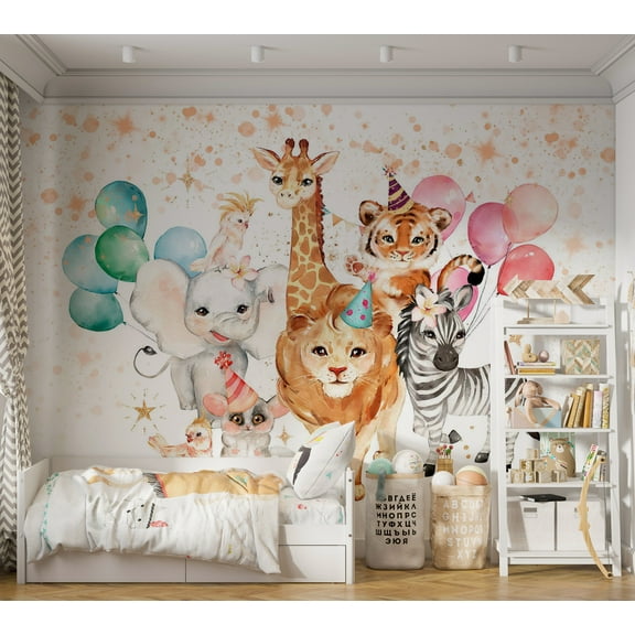 Kids Wallpaper Wall Mural - Happy Animals