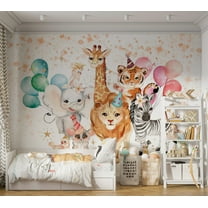 Kids Wallpaper Wall Mural - Happy Animals