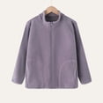 thumbnail image 1 of Kids Warm Jacket Solid Color Zip Up Jacket Long Sleeve with Pocket Casual Coat Daily School Outdoor Outerwear for Boys Girls, 1 of 5