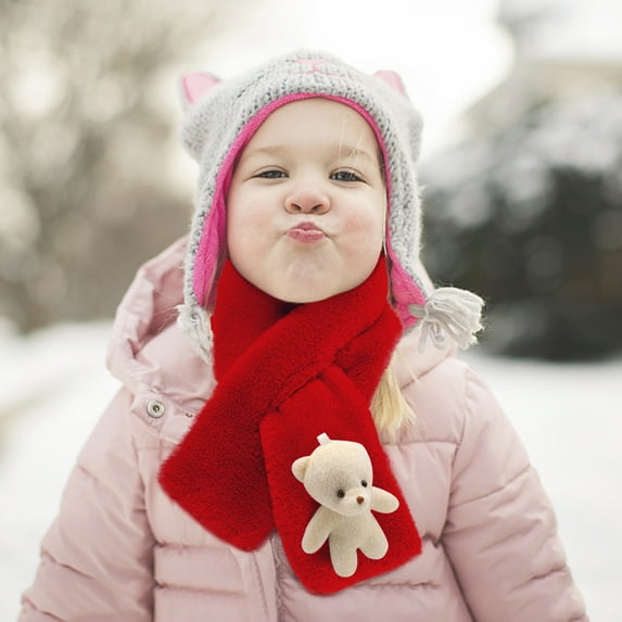 Kids Warm Winter Hat and Scarf Set Toddler Sherpa Earflaps Hat and Scarves Warm Soft Cold Snow Caps with Fleece Lining for Boys and Girls Gifts