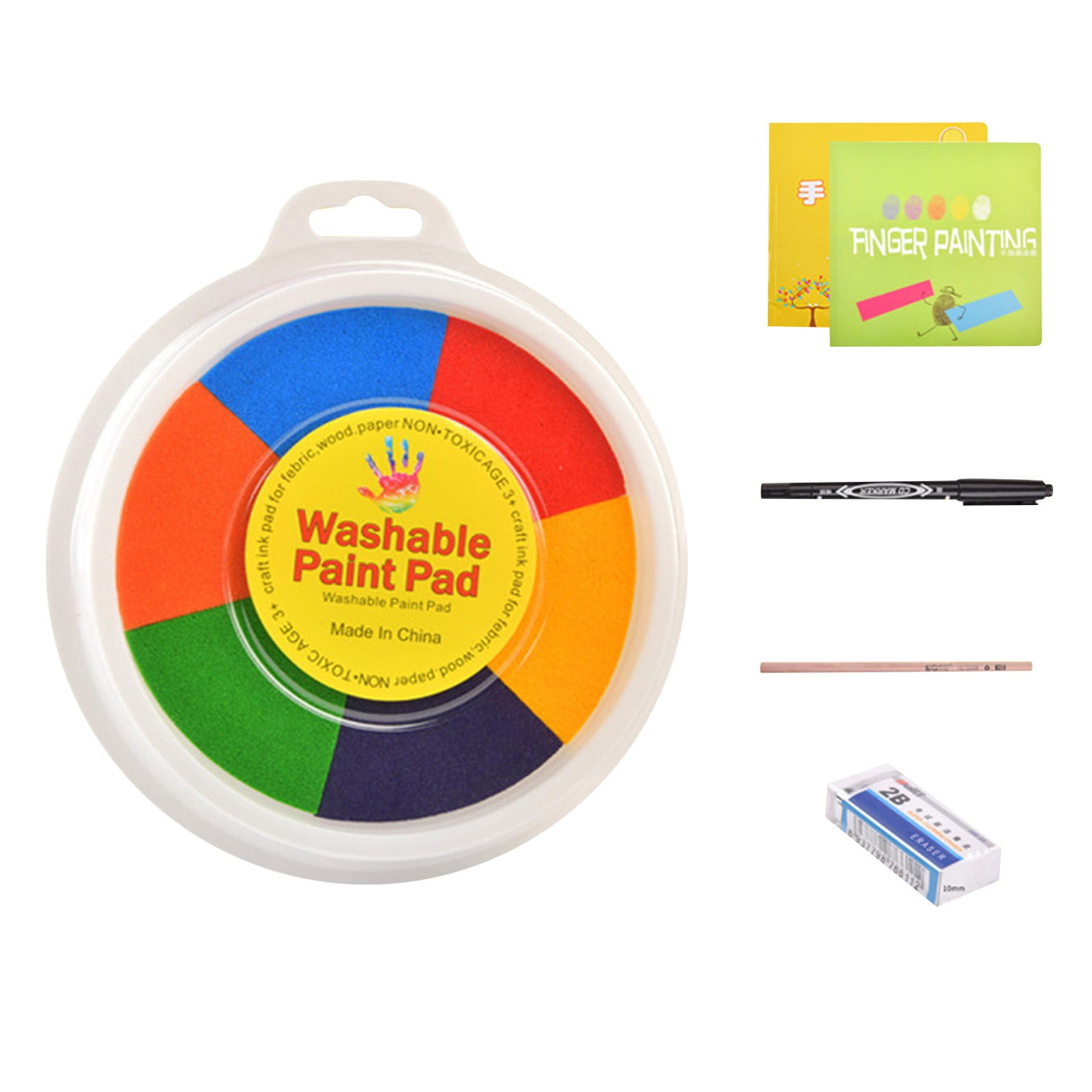 Kids Washable Finger Paint Set Funny Finger Painting with Book for