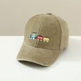 thumbnail image 1 of Kids Washed Baseball Cap For Boys And Girls Retro Train Design Adjustable Sun Hat For Outdoor Activities Casual Khaki - One Size, 1 of 8