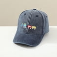 thumbnail image 1 of Kids Washed Baseball Cap For Boys And Girls Retro Train Design Adjustable Sun Hat For Outdoor Activities Cozy Navy - One Size, 1 of 8