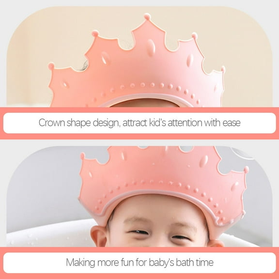 Kids Washing Hair Hat Crown Shape Bath Caps Waterproof Adjustable Shampoo Hat