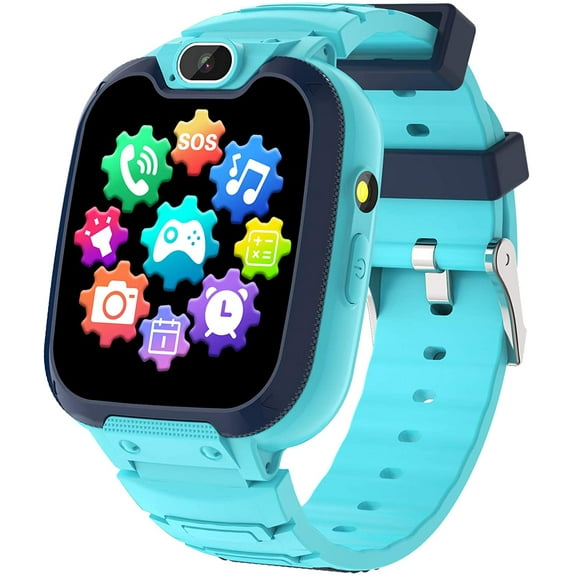 Kids Watch, Camera Kids Smartwatch, GPRS+LBS Locator, in-time Chatting, Children Phone Watch, Phone Calls, Alarm, SOS, Daily Use Waterproof (Blue)
