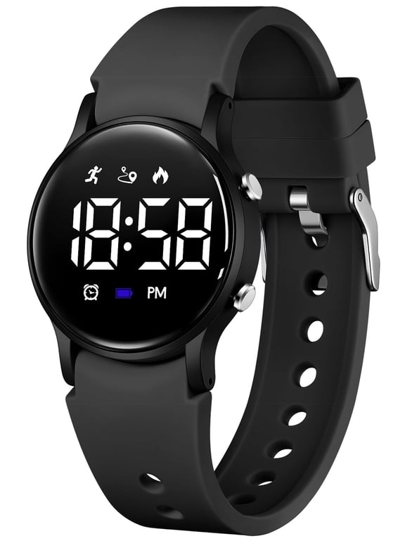 Kids Watch Waterproof Digital Watch for Boys Girls with Pedometer, Calories, Dual Alarms, Stopwatch, Calendar, Soft Silicone Band Fitness Watch for Kids
