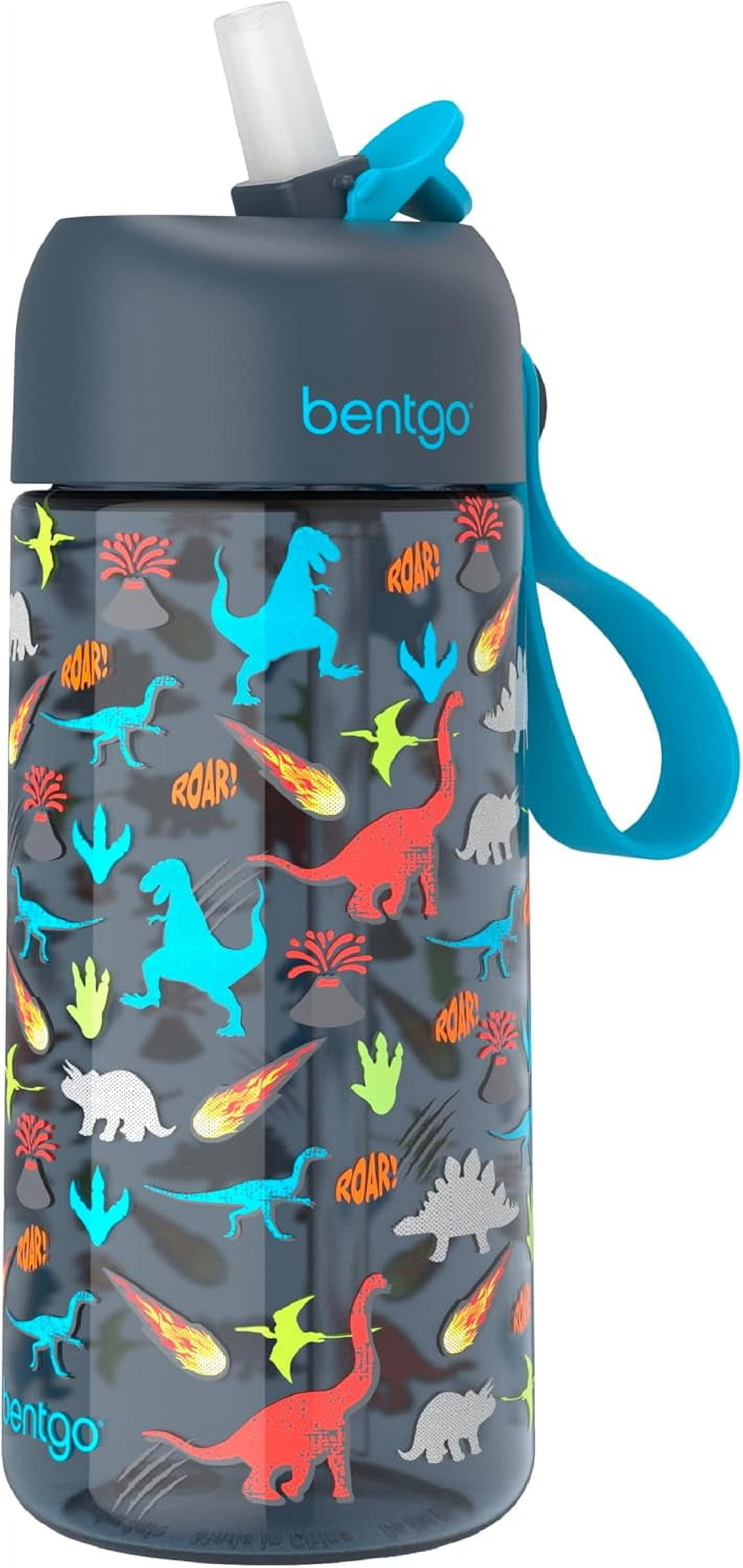 Kids Water Bottle 15 oz Durable Tritan Dinosaur | Leak-Proof, BPA-Free, Cup for Kids/Toddlers Ages 3+, Safe Sip Spout, Carrying Handle, Dishwasher Safe, for School, Sports, Daycare & Camp