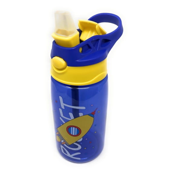 Kids Water Bottle 16 oz, BPA-Free Reusable Bottle with One-Click Flip Lid, Leak-Resistant