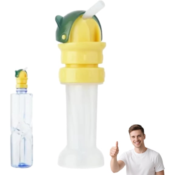 Kids Water Bottle Spout Conversion Cap with Straw | Universal Fit for Juice & Water Bottles | Spill-Proof Flip Top Cover for Toddlers & Children (Green)