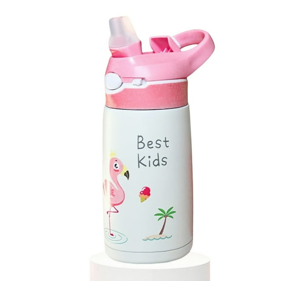 Kids Water Bottle With Straw And Handle,Water Bottle 14 Ounce, Kids Stainless Steel Vacuum Insulated Water Bottle,No Leakage&Safety Lock,14 Ounce-Gifts for Kids