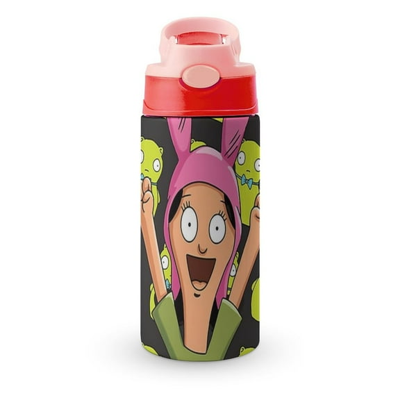 Kids Water Bottle with Straw - Bob's Burgers 16.9 Oz Stainless Steel Travel Cup Vacuum Insulated Water Bottles for Boys Girls