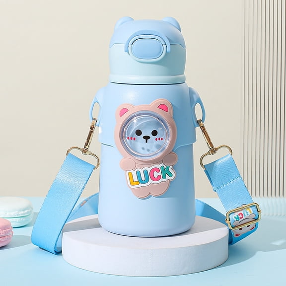 Kids Water Bottle with Straw Lid, 17 oz Stainless Steel Reusable Tumbler Water Bottles Kids for School Travel,Gifts for Boys and Girls