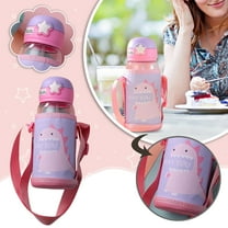 Kids Water Bottles Leak Proof Sippy Cup Dinosaur Water Bottle With One Hand Operation Action Lid And Carry Bag/ Bounce Lid Water Cup