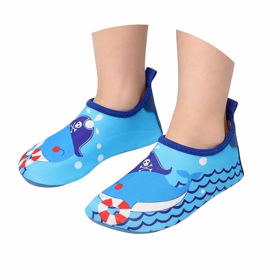 Kids Water Shoes Girls Boys Outdoor Quick Drying Barefoot Swim Socks for Sport Beach Swim Pool Surf Sky Blue 8-8.5Y
