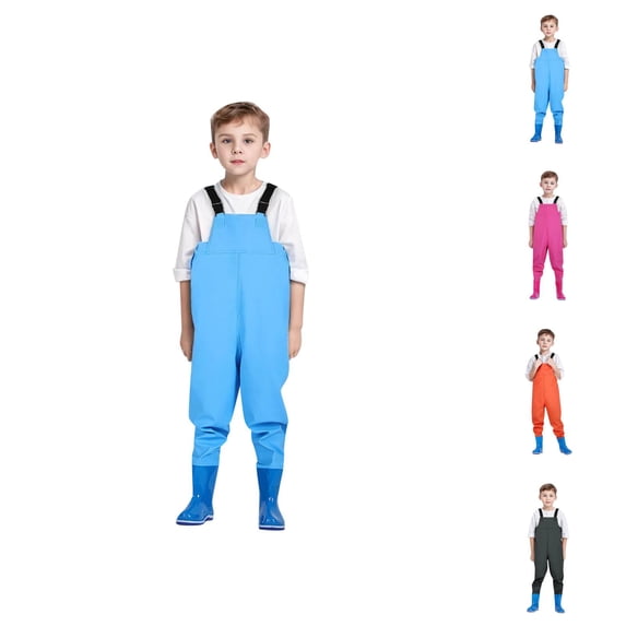Kids Waterproof Chest Waders with Boots, Youth Fishing Waders for Toddlers & Children, Outdoor Waterproof Gear for Fishing, Hunting & Farm Work