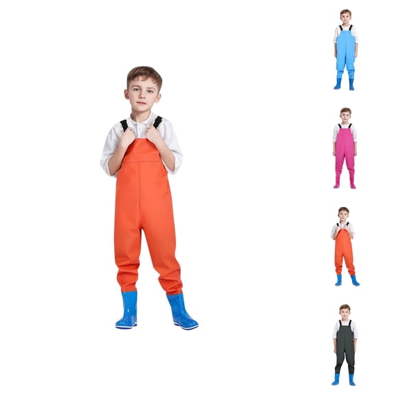 Kids Waterproof Chest Waders with Boots, Youth Fishing Waders for Toddlers & Children, Outdoor Waterproof Gear for Fishing, Hunting & Farm Work