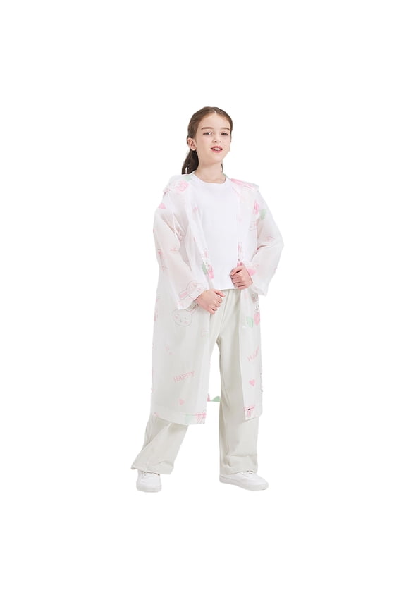 Kids Waterproof Hooded EVA Raincoat – Full-Length Heavy Rain Protection with Fun Prints, Foldable & Lightweight for Outdoor Activities, Commuting, and Adventures