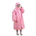 thumbnail image 1 of Kids Waterproof Hooded Rain Coat with Reflective Strip for Boys Girls School Heavy Rain Rainwear 3XL, 1 of 3