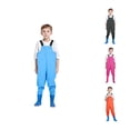 thumbnail image 1 of Kids Waterproof Overall Waders with Attached Boots, Chest High Fishing Wader Pants for Outdoor Play, Puddle Jumping and Beach, 1 of 7