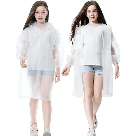 Kids Waterproof Rain Coat, EVA Portable Rain Poncho Reusable Children Raincoat for Outdoor Climbing Cycling Hiking Camping