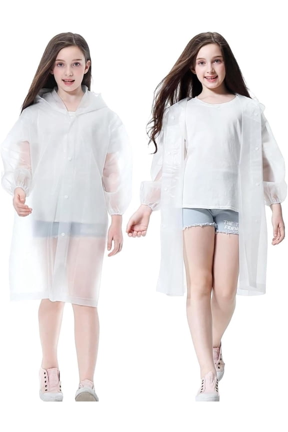Kids Waterproof Rain Coat, EVA Portable Rain Poncho Reusable Children Raincoat for Outdoor Climbing Cycling Hiking Camping