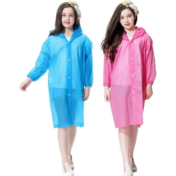 Kids Waterproof Rain Coat, EVA Portable Rain Poncho Reusable Children Raincoat for Outdoor Climbing Cycling Hiking Camping