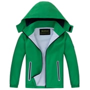 Kids Waterproof Rain Jacket Detachable Hood Lightweight Raincoats for Boys Girls Windbreaker Coat