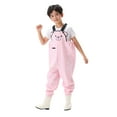 thumbnail image 1 of Kids Waterproof Rain Pant Suspender Chest Waders Youth Fishing Waders For Toddler Children Water Proof Boys Overalls With Boots,28(6-7 Years),Pink, 1 of 5