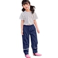 thumbnail image 1 of Kids Waterproof Rain Pants with Attached Feet - Windproof Elastic Waist Rain Trousers for Boys Girls 1-12 Years, Durable Outdoor Play Gear for Puddle Jumping & Rainy Day Adventures(Navy,1-2Years), 1 of 4