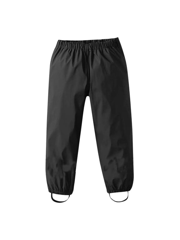Kids Waterproof Rain Pants Elastic Waist Legs Outdoor Wear for Boys Girls 1-12 Years