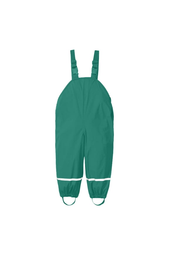 Kids Waterproof Rain Pants Kids Rain Dungarees Windproof Waterproof Mud Jumpsuit Clothes Boys Pants Green 3 Years-4 Years
