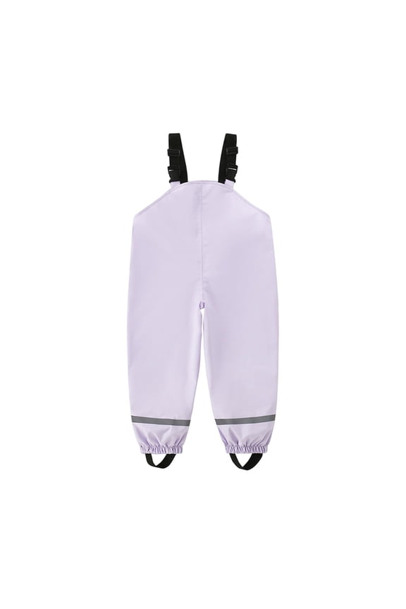Kids Waterproof Rain Pants with Suspenders, Toddler Boys Girls Windbreaker Jumpsuits, Outerwear Girls Bottoms 2-7 Y