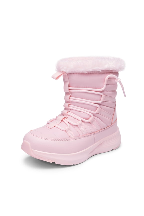 Kids Winter Snow Boots Slip Resistant Faux Fur Lined Windproof Warm Easy On Off for Toddler to Big Kid