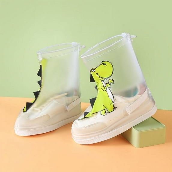 Kids Waterproof Shoes Cover Waterproof Foot Cover Thickened Wear-resistant Overshoes Children Non-slip Shoes Cover for Rain Boot (BG,XL)
