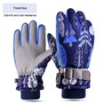thumbnail image 1 of Kids Waterproof Ski Snowboard Gloves, PRAETER Non-Slip Breathable Thinsulate Lined Winter Cold Weather Gloves for Girl, Boy, Blue Tree, L - 9.7" x 3.9", 1 of 12