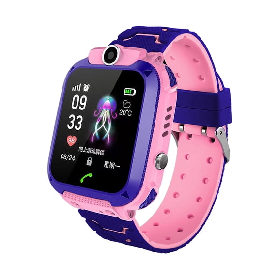 Kids Waterproof Smart Watch with Music Player Pedometer Flashlight, High-Resolution Touchscreen Watch with Video Camera, Kids Smartwatch with GPS Location, Emergency Button and SIM Card