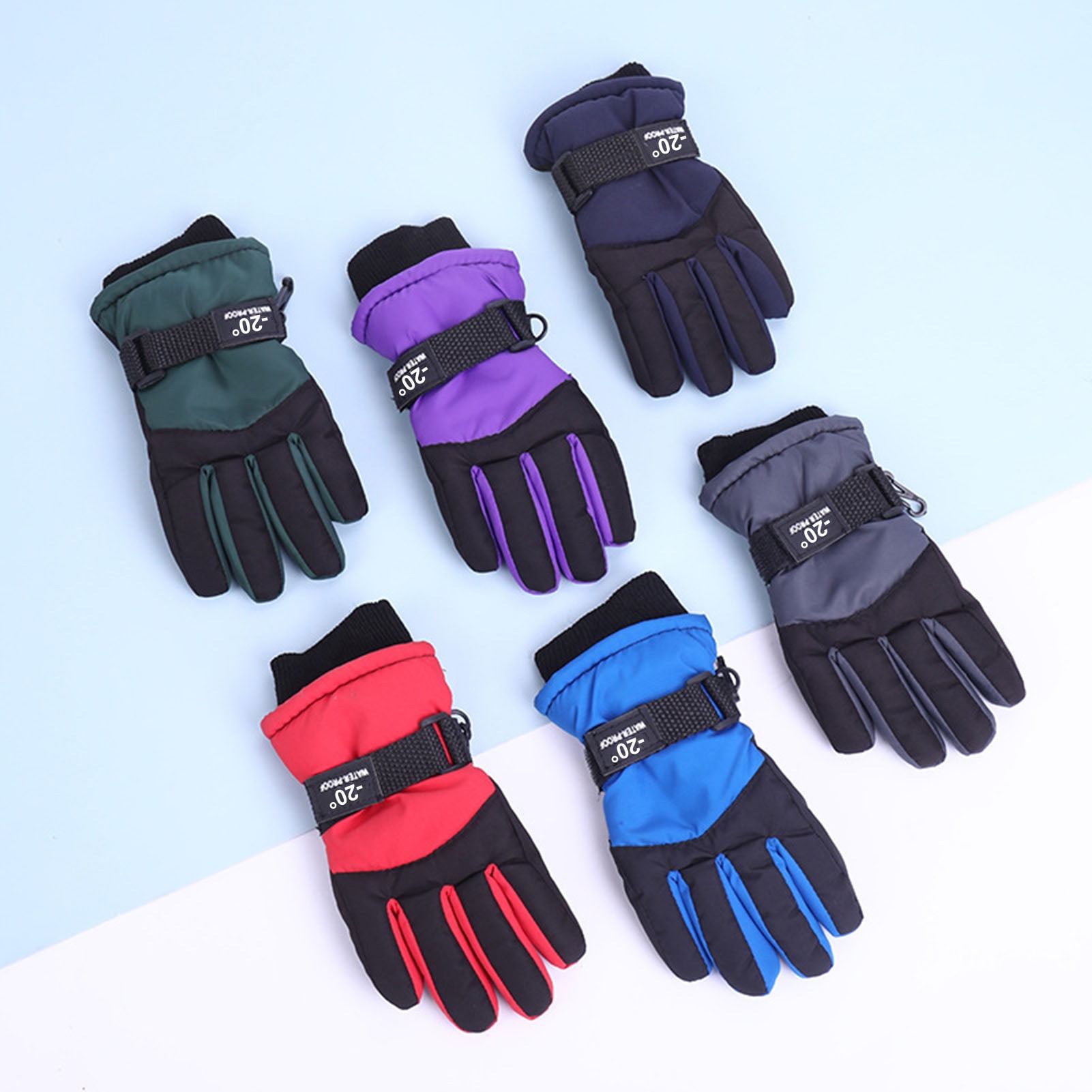 Kids Waterproof Winter Gloves Warm Snow Gloves Boys Girls Ski Gloves