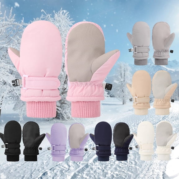 Kids Waterproof Winter Snow Gloves Mittens for Toddlers Ski Mittens for Boys and Girls Grey 2 Y-4 Y
