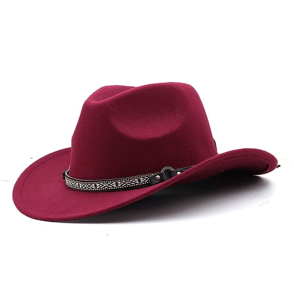 Kids Western Cowboy Hat Wide Brim Sun Hat with Band Adjustable Fit for Boys Girls 6-12 Years