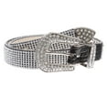 thumbnail image 1 of Kids Western Cowgirl Cowboy Rhinestone Strip Bling Leather Belt, 1 of 3
