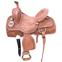 Kids Western Ranch Double Skirt Horse Saddle – Leather Youth Riding Saddle in 10", 12", 13" Sizes