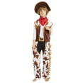thumbnail image 1 of Kids Western Rodeo Cowboy or Cowgirl Classic Set - Vest, Pants, White T-Shirt, Brown Hat, Bandanna 5PC Outfits (Choose Color and Size)(S, Z05-Coffee), 1 of 7