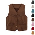 thumbnail image 1 of Kids Western Vest Sleeveless Vest Kids Cowboy Boys Halloween Size 3-12 Years, 1 of 8