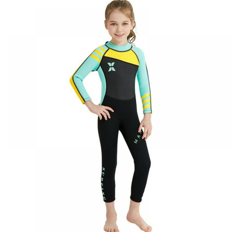 Hotiary Kids Wetsuit for Boys Girls 2.5mm One Piece Full Body Neoprene Long Sleeve Swimsuit, UV Protection Keep Warm for Scuba Diving Snorkeling