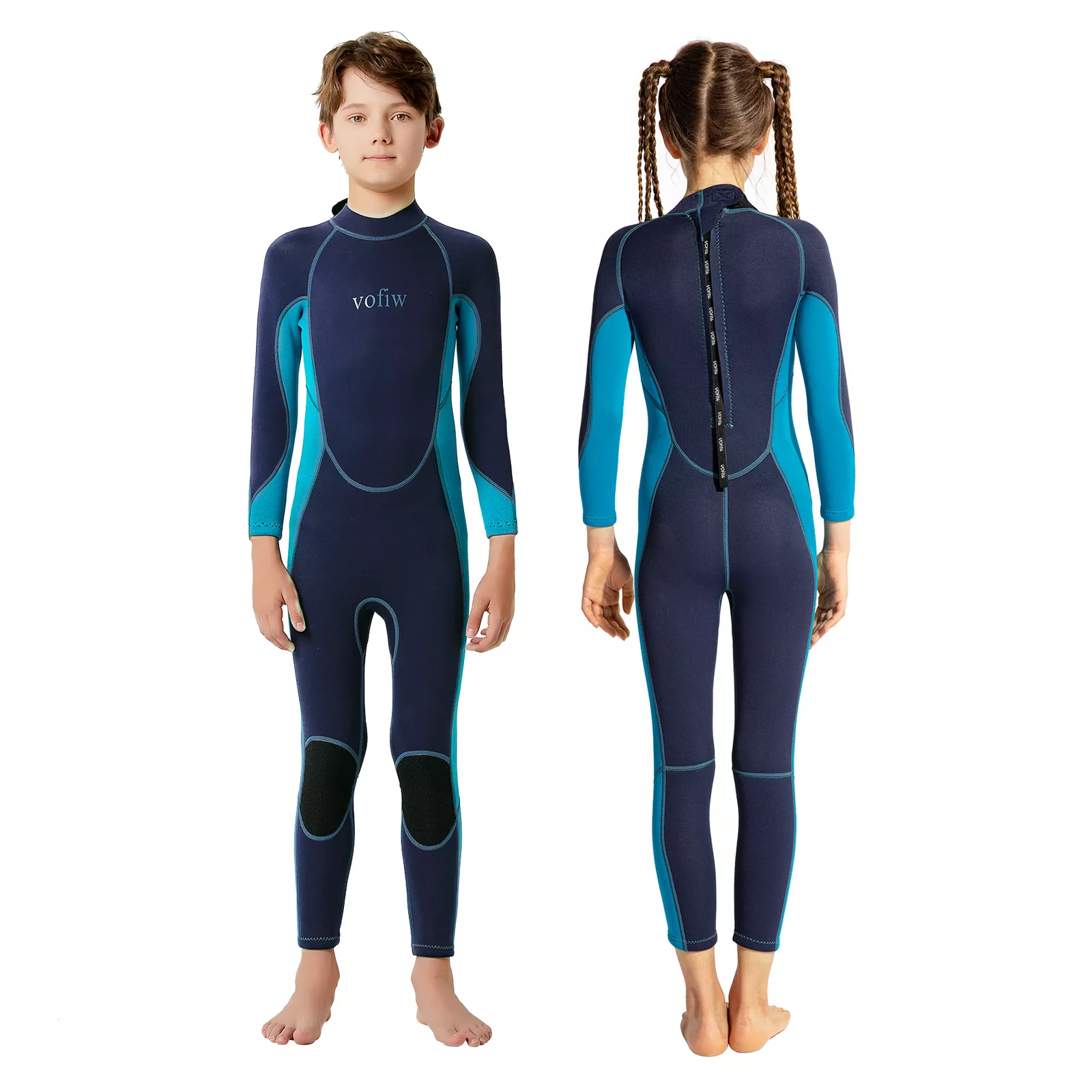 Kids Wetsuit for Boys Girls Toddlers Youth, 2.5mm Neoprene Back Zip Wet Suits Thermal Full Body Wetsuits Keep Warm Swimsuits for Swimming Diving Surfing Snorkeling