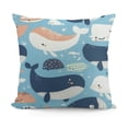 thumbnail image 1 of Kids Whale Pillow Covers, Kawaii Whale Seagull Throw Pillow Covers for Couch, Cartoon Marine Life Cushion Covers, Abstract Sea Wave Coastal Decorative Pillow Covers Bedroom Decor, 1 of 5