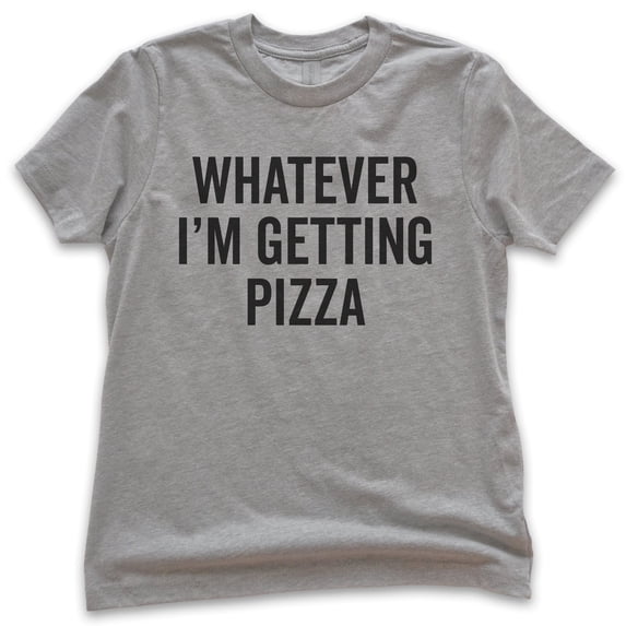 Kids Whatever I'm Getting Pizza T-Shirt, Youth Kids Boy Girl T-Shirt, Pizza Shirt, Funny Food Shirt, Dark Heather Gray, Medium