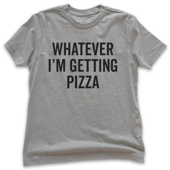 Kids Whatever I'm Getting Pizza T-Shirt, Youth Kids Boy Girl T-Shirt, Pizza Shirt, Funny Food Shirt, Dark Heather Gray, Small