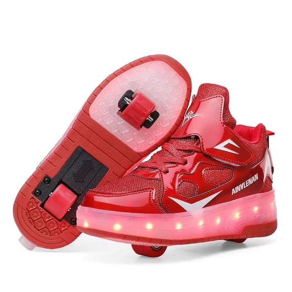 Kids Wheels Shoes with Lights Rechargeable Roller Skates Shoes Retractable Wheels Shoe LED Flashing Sneakers for Girls Boys Gift